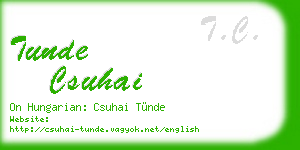 tunde csuhai business card