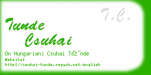 tunde csuhai business card